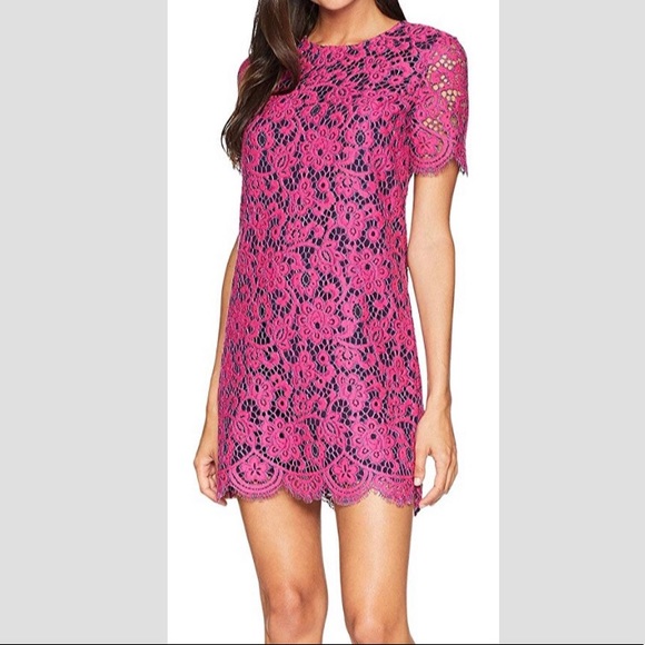 Juicy Couture Lace Floral Dress New 14 Plum-Pink - Picture 5 of 5